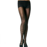 Opaque tights with mock lace up boots.