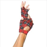 Leg Avenue-Plaid Fingerless Gloves