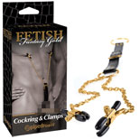 Fetish Fantasy Gold Cockring & Nipple Clamps