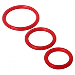 Trinity - Silicone Cock Ring Set in Red