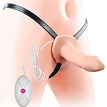 6.5 Inch Vibrating Unisex Hollow Strap On Dildo
