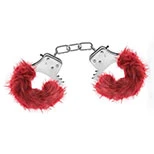 Temptasia Plush Fur Cuffs in Burgundy