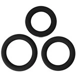 Power Plus Soft Silicone Snug Rings in Black