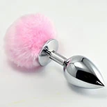 XR Brands Pink Bunny Tail Butt Plug