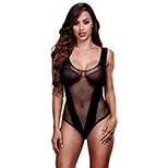 Baci Lingerie Fishnet Jacquard V Teddy One Size