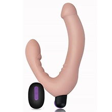 Rechargeable Remote Vibrating Silicone Strapless Strap On Dildo