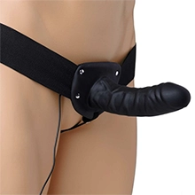 Deluxe Vibro Erection Assist Hollow Silicone Strap On