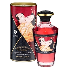 Shunga Aphrodisiac Warming Oil Sparkling Strawberry Wine 100 ml