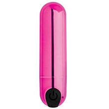 10X Rechargeable Vibrating Metallic Bullet in Pink
