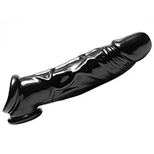 XR Brands Fuk Tool Penis Sheath With Ball Stretcher in Black