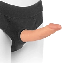 Adjustable Strap Harness Briefs with a Flexible 7.5 Inch Dual Layer Dildo