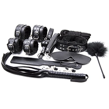 10 Piece Kinky Bondage Kit in Black