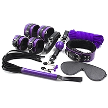 8 Piece Bondage Kit The Purple and Black Elegance