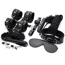 10 Piece BDSM Bondage Kit in Black