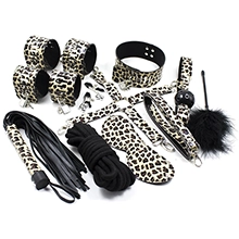 Leopard Design 10 Piece Bondage Kit