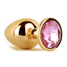 Jewelled Secret Butt Plug Gold - Small Sized Butt Plug