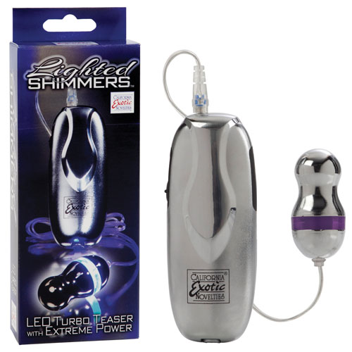 Lighted Shimmers LED Turbo Teasers Glows Blue Vibrator