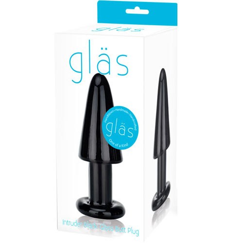 Gläs - Intruder Black Glass Butt Plug