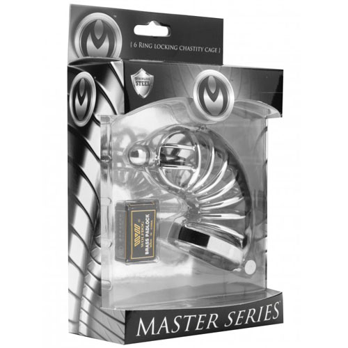 XR Brands - Master Series Asylum 6 Ring Chastity Cage