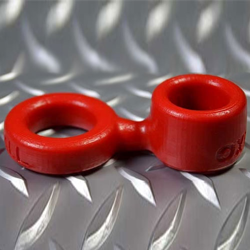 OXBALLS Low Ball Cockring With Attached Ballstretcher in Red