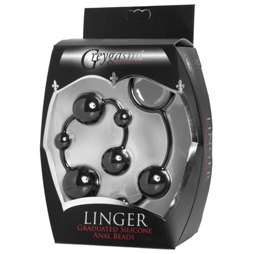 XR Brands Greygasms Linger Graduated Silicone Anal Beads in Black