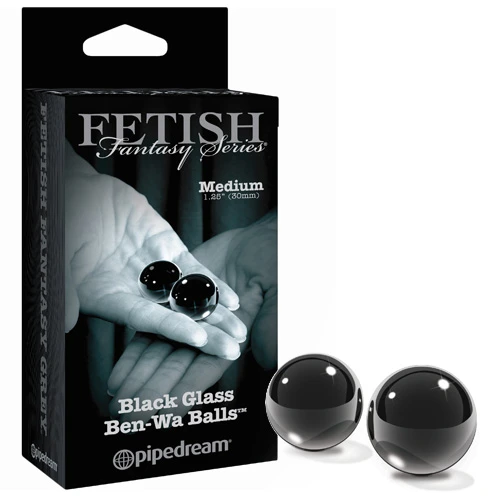 Fetish Fantasy Limited Edition Black Glass Ben-Wa Balls Medium Size