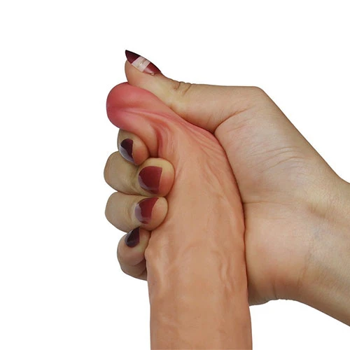 8 inches Realistic Penis Strap-On with Balls in Brown