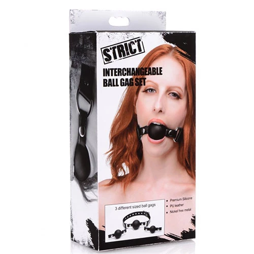 Strict Gear Interchangeable Silicone Ball Gag Set