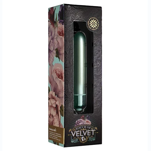 Rocks Off Touch of Velvet 10 Function Bullet Vibrator in Aqua