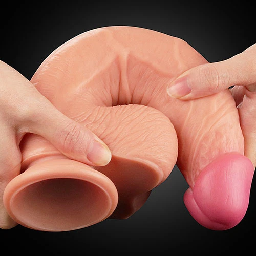 10 Inches King Sized Dual Layer Liquid Silicone Cock in Flesh