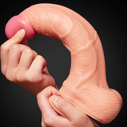 10 Inches King Sized Dual Layer Liquid Silicone Cock in Flesh