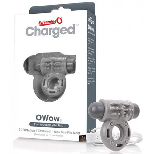Charged OWow Textured 10X Cock Ring in Blue