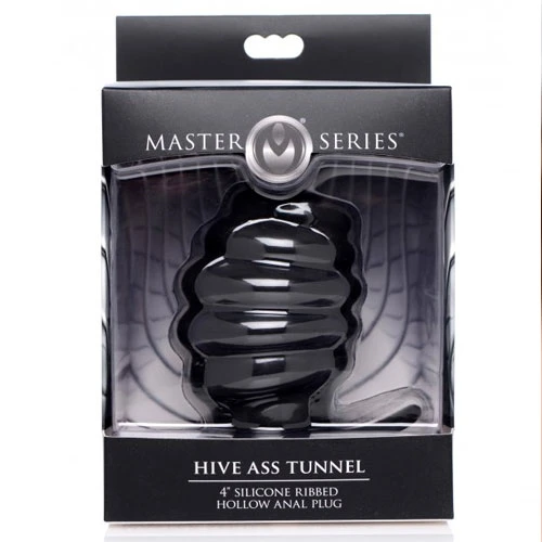 Hive Tunnel Silicone Ribbed Hollow Anal Plug Large