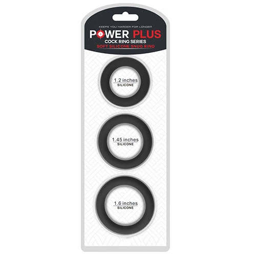 Power Plus Soft Silicone Snug Rings in Black