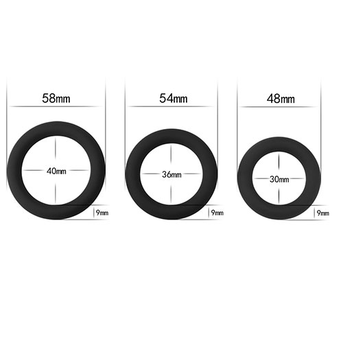 Power Plus Soft Silicone Snug Rings in Black