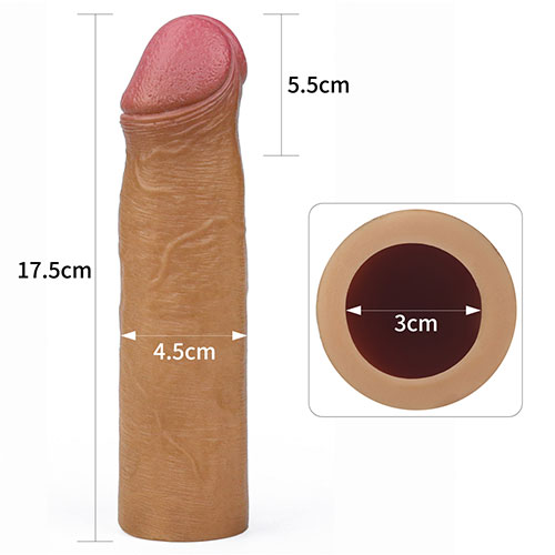 Revolutionary Silicone Natural Erection Extender Sleeve 2 inch Brown