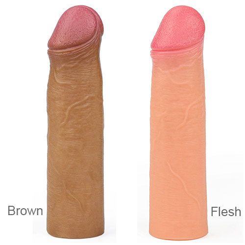 Revolutionary Silicone Natural Erection Extender Sleeve 2 inch Brown