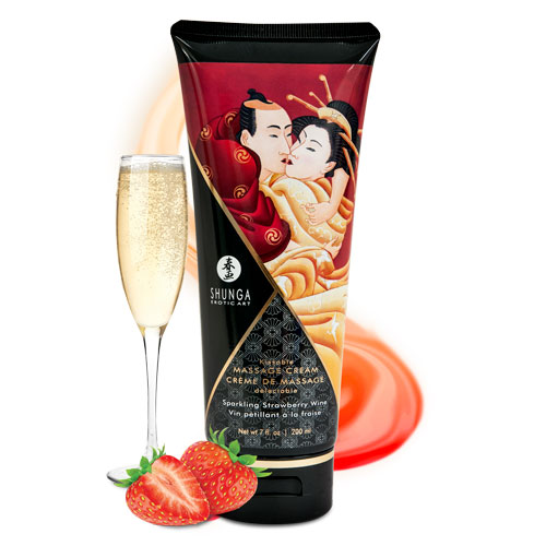 Shunga Sparkling Strawberry Wine Kissable Massage Cream 200ml