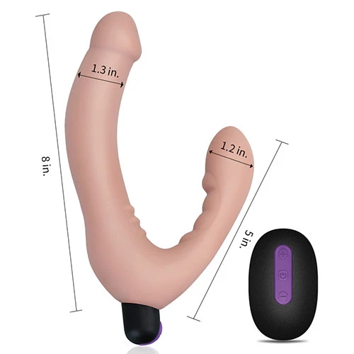 Rechargeable Remote Vibrating Silicone Strapless Strap On Dildo