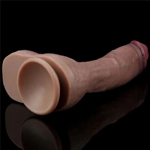 10.5 inches Dual Layered Huge Dildo in Brown