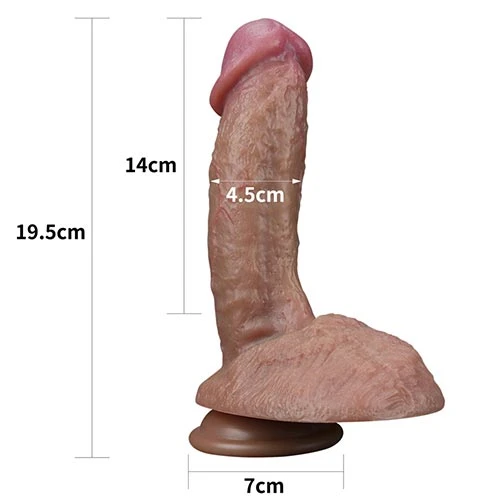 XR Brands 7.5 inches Dual layered Perfect Bulgy Head Dildo