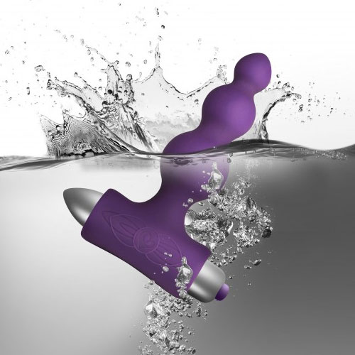 Rocks Off 7 Speed Anal Beads Bubbles in Purple