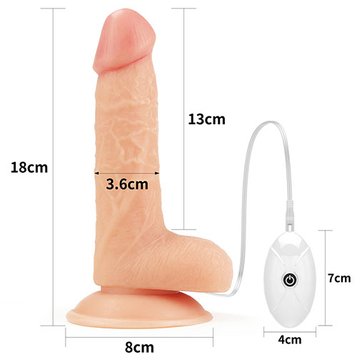 XR Brands 7 inches Easy Strapon Vibrating Dildo Set With Balls