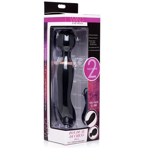 10X Dual Duchess 2-in-1 Silicone Massager Black