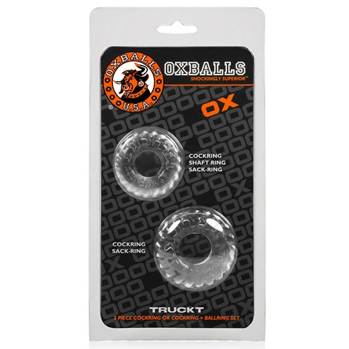 OXBALLS Atomic Jock TRUCKT Cockring Set of 2 in Clear