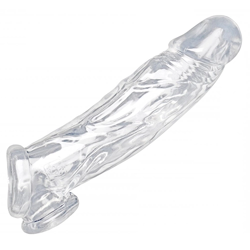 Realistic Clear 0.5 inches Penis Enhancer and Ball Stretcher