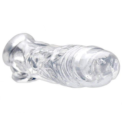Realistic Clear 0.5 inches Penis Enhancer and Ball Stretcher
