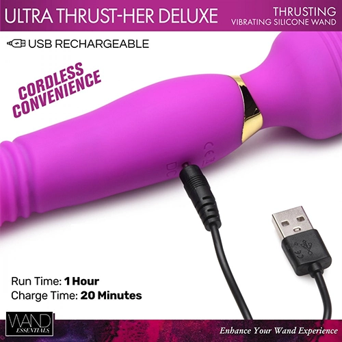 Ultra Thrust-Her Deluxe Thrusting and Vibrating Silicone Wand